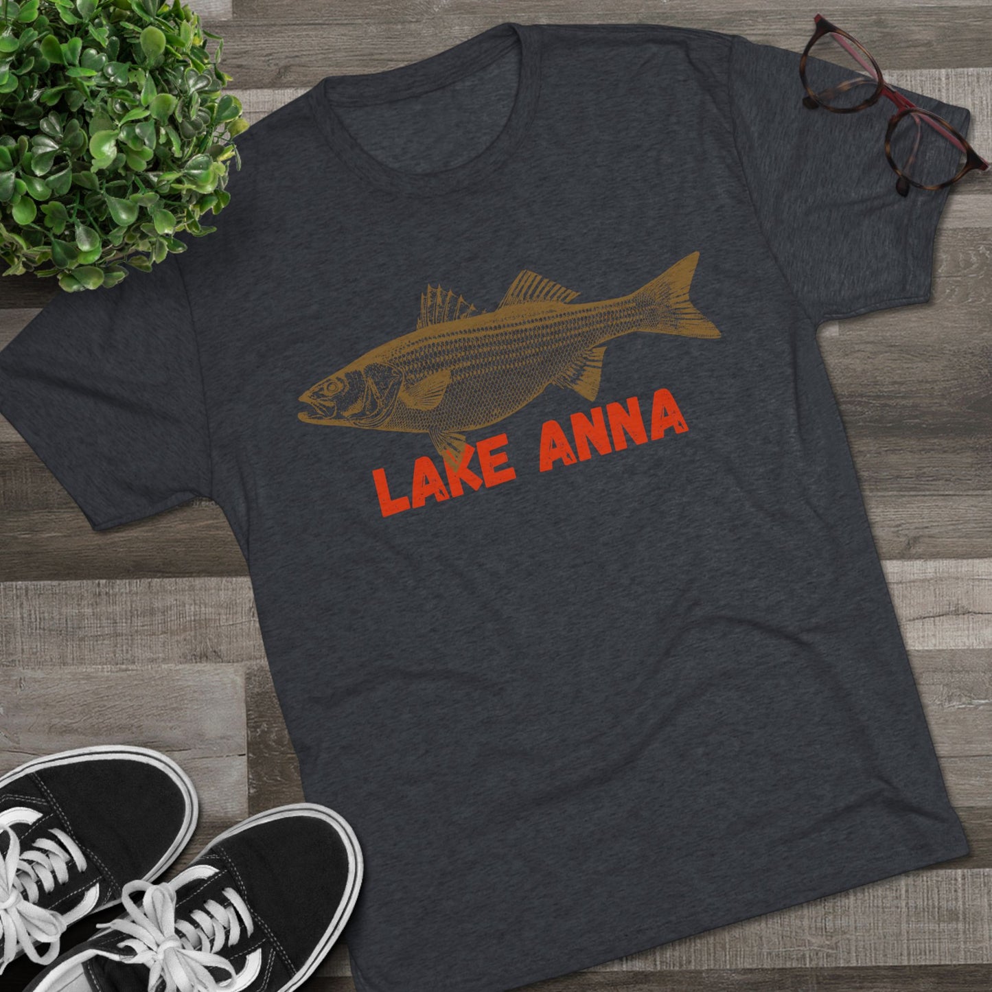 Lake Anna Fishing Tee, Unisex Crew Neck Shirt, Summer Lake Apparel, Gift for Fishermen, Outdoor Adventure T-Shirt, Lake House Style