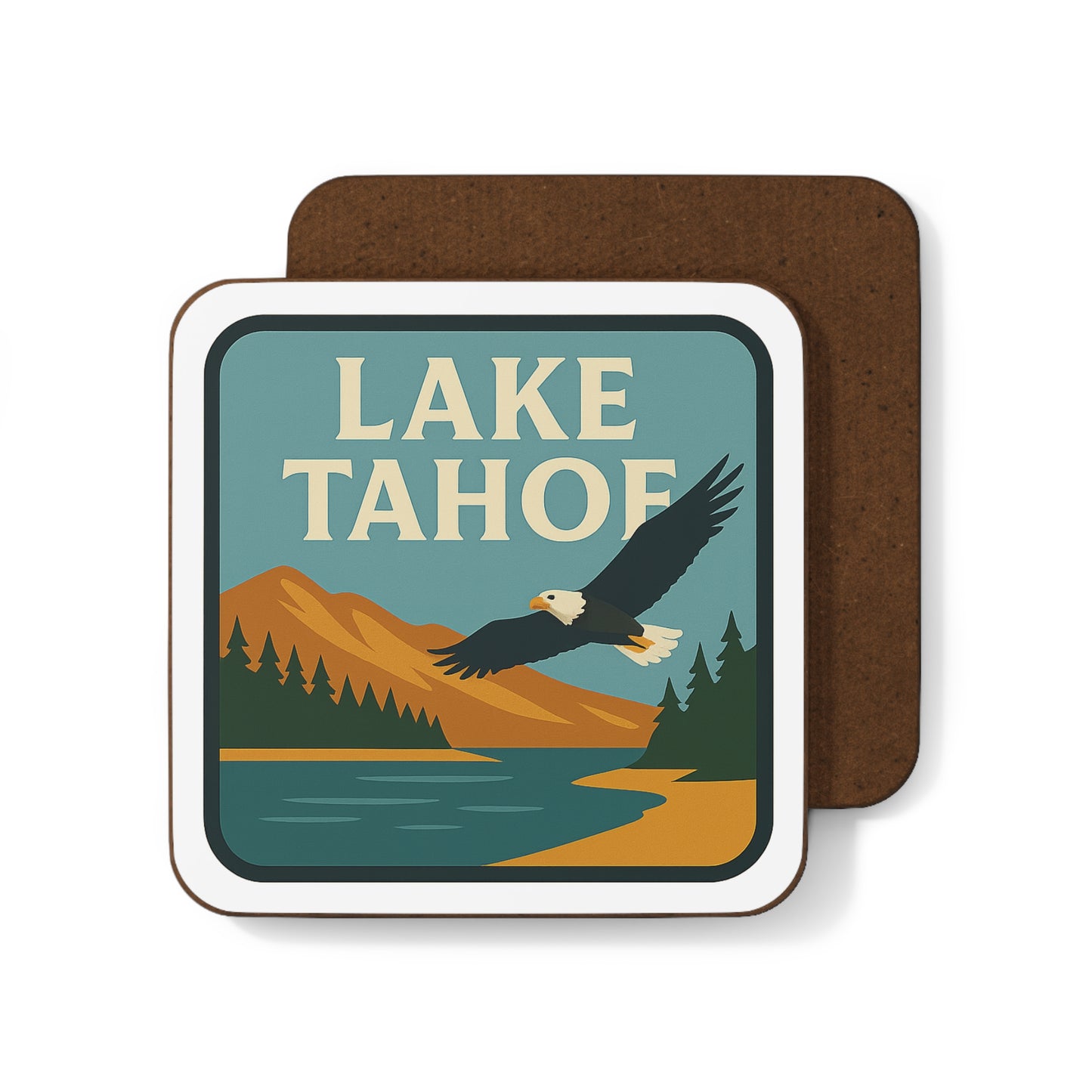 Lake Tahoe Hardboard Back Coaster