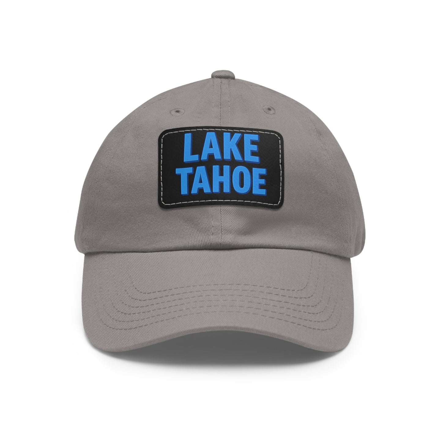 Lake Tahoe Dad Hat with Leather Patch (Rectangle)