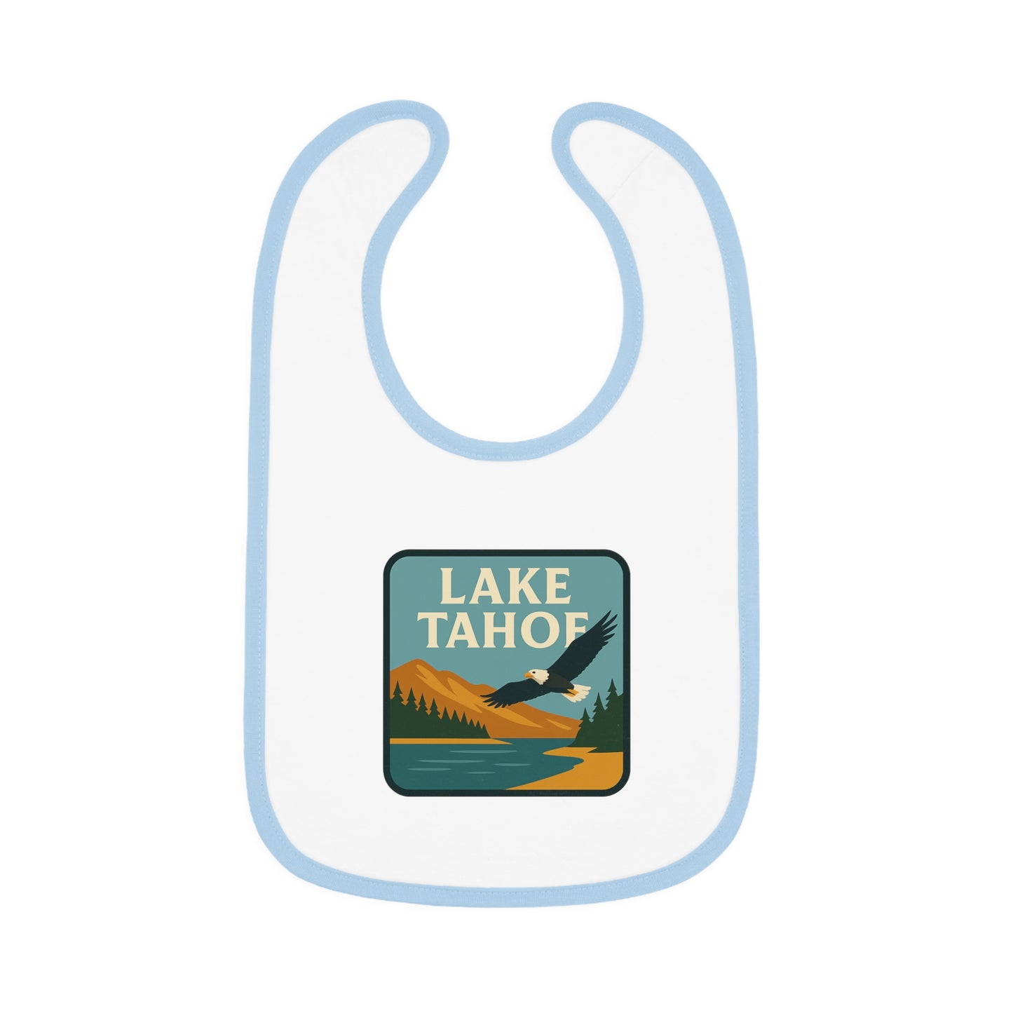 Lake Tahoe Baby Contrast Trim Jersey Bib