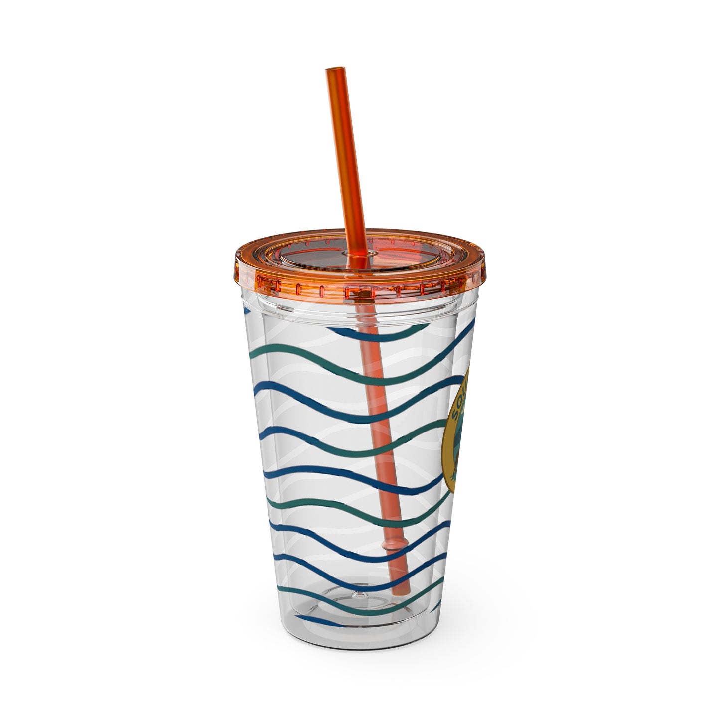 Sunsplash Tumbler, 16oz Clear Drink Cup for Outdoor Adventures, Customizable Travel Mug, Perfect for Summer Fun, Eco-Friendly Beverage [...]