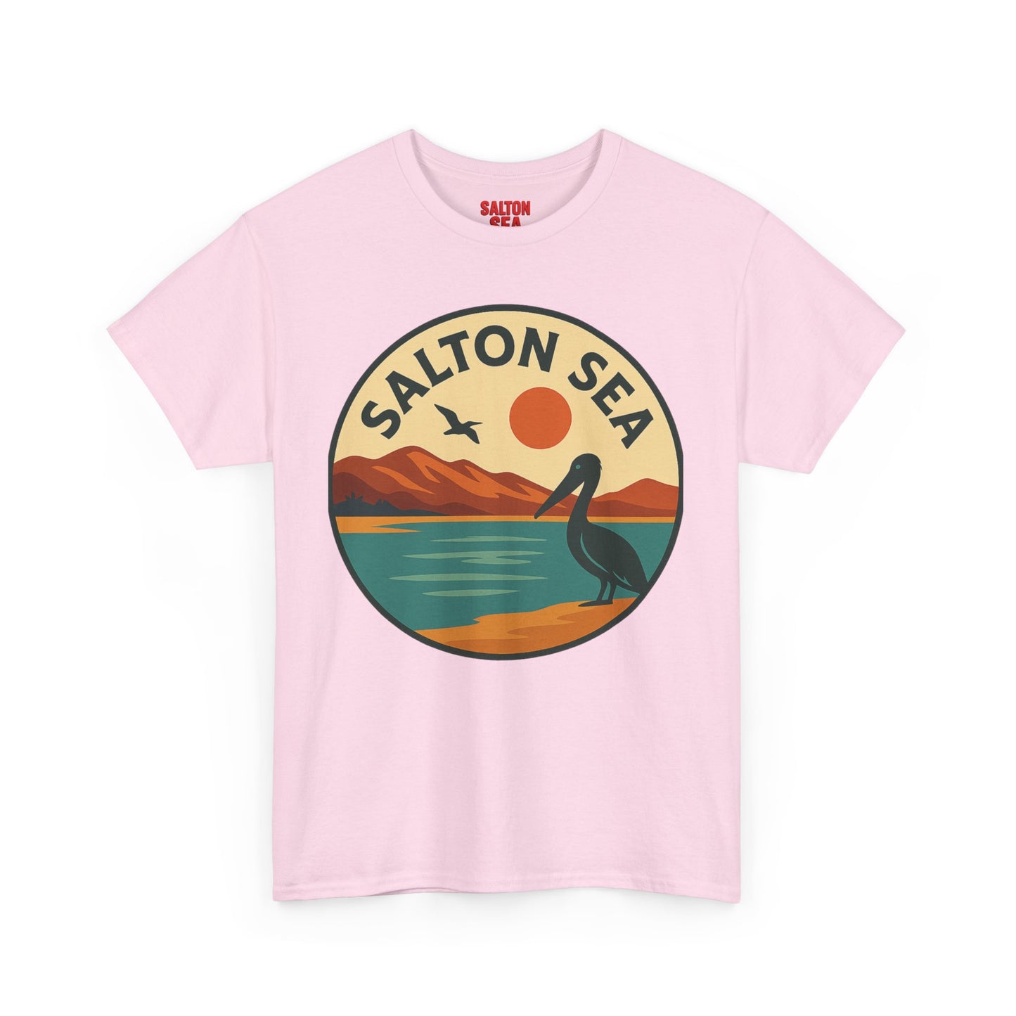 Salton Sea Graphic Tee | Unisex Heavy Cotton T-Shirt, Nature Lover Gift, Lake Adventure Shirt, Outdoor Apparel, Vintage Lake Design