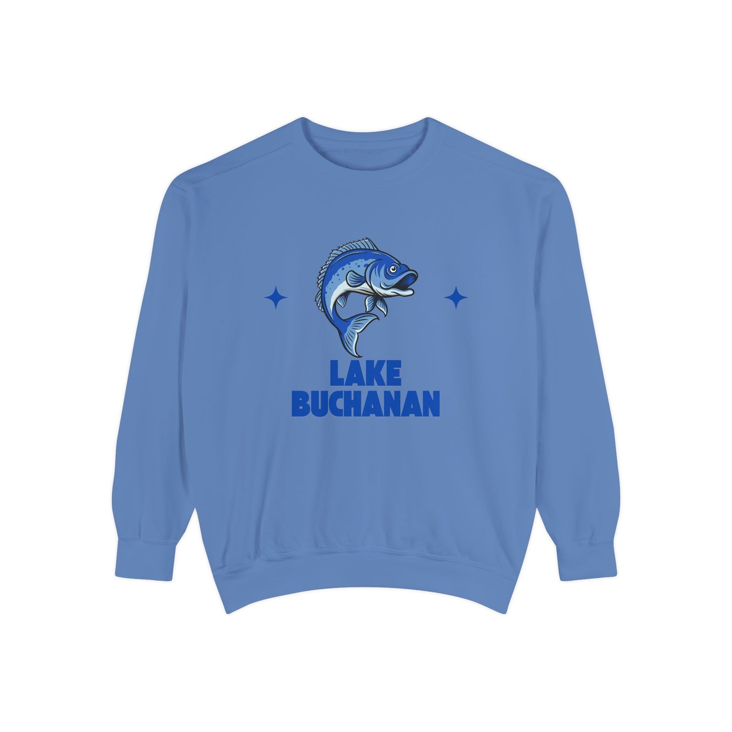 Lake Buchanan Fish Design Unisex Sweatshirt | Cozy Fishing Apparel, Casual Wear, Gift for Anglers, Lake Day Outfit, Nature Lovers Sweatshirt
