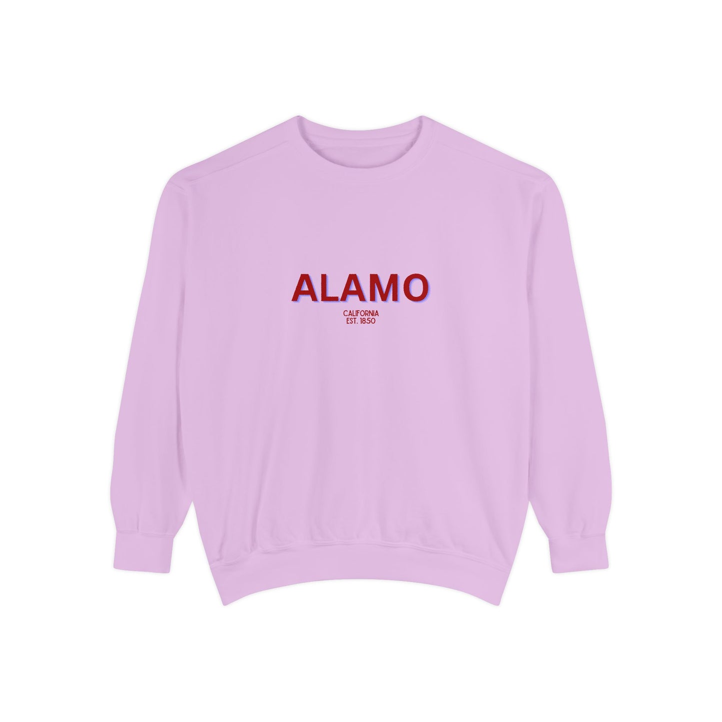 Alamo Unisex Garment-Dyed Sweatshirt | Cozy Fashion, Perfect for Casual Outings, Gifts, Fall & Winter Style, Everyday Comfort