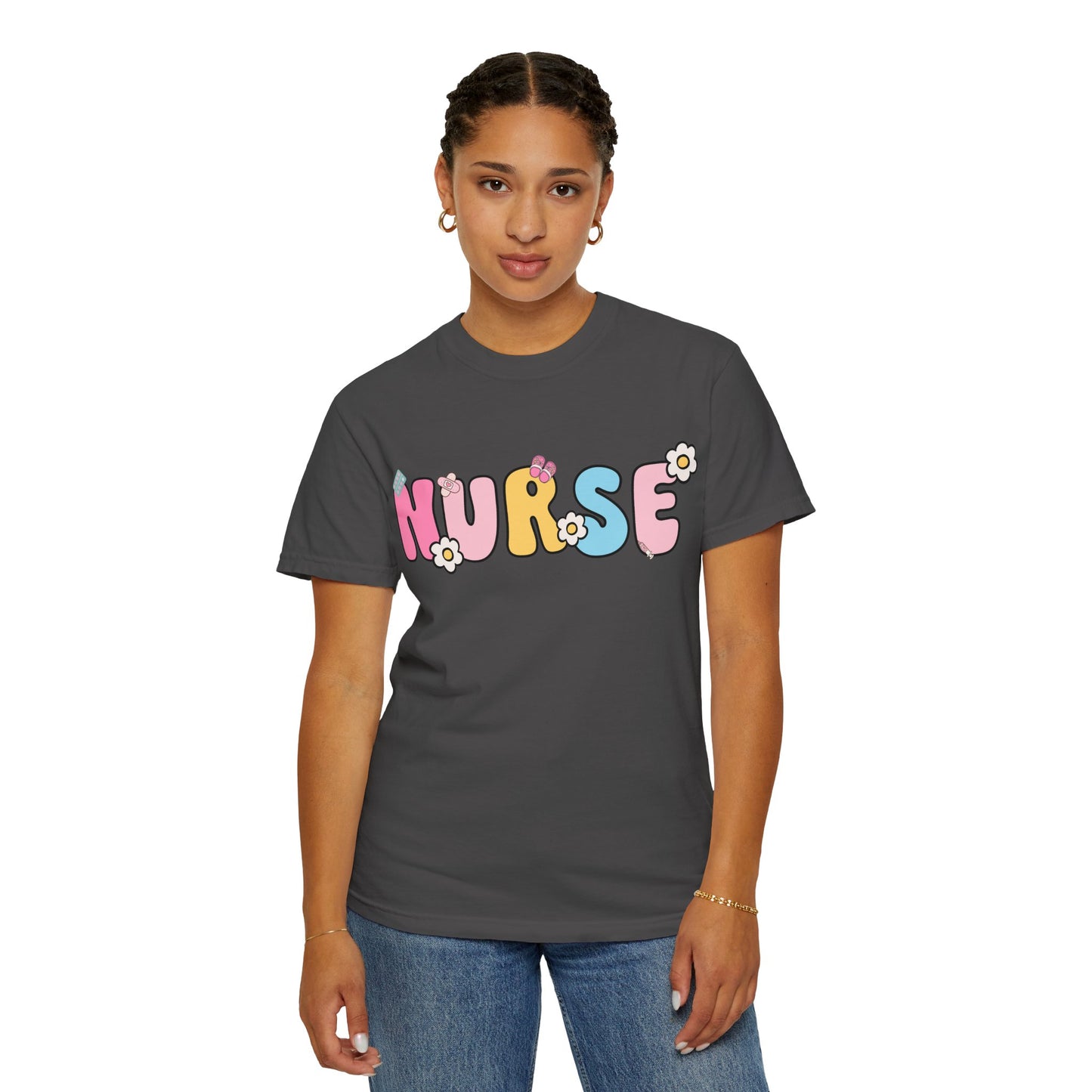 Playful Nurse T-Shirt - Fun Gift for Healthcare Workers, Floral Design, Birthday Present, Nurse Appreciation Week, Casual Wear