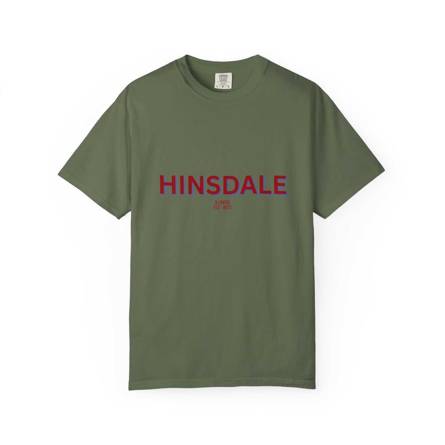 Hinsdale Garment-Dyed Unisex T-Shirt, Casual Tee, Vintage Style Shirt, Everyday Wear, Birthday Gift, Unique Apparel