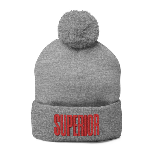 Lake Superior Pom-Pom Knit Cap (Embroidery)