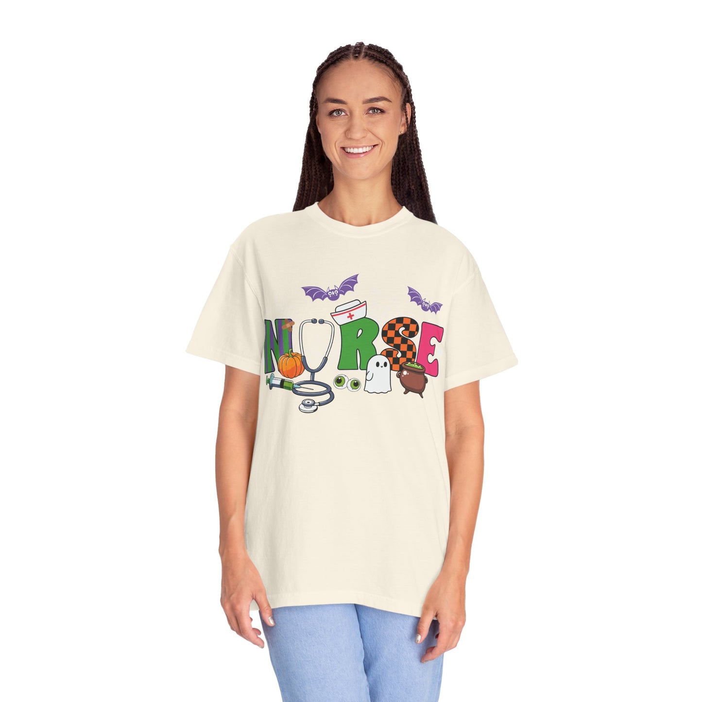 Halloween Nurse T-Shirt, Cute Nurse Shirt, Unisex Halloween Tee, Gift for Nurses, Spooky Nursing Apparel, Funny Healthcare Shirt