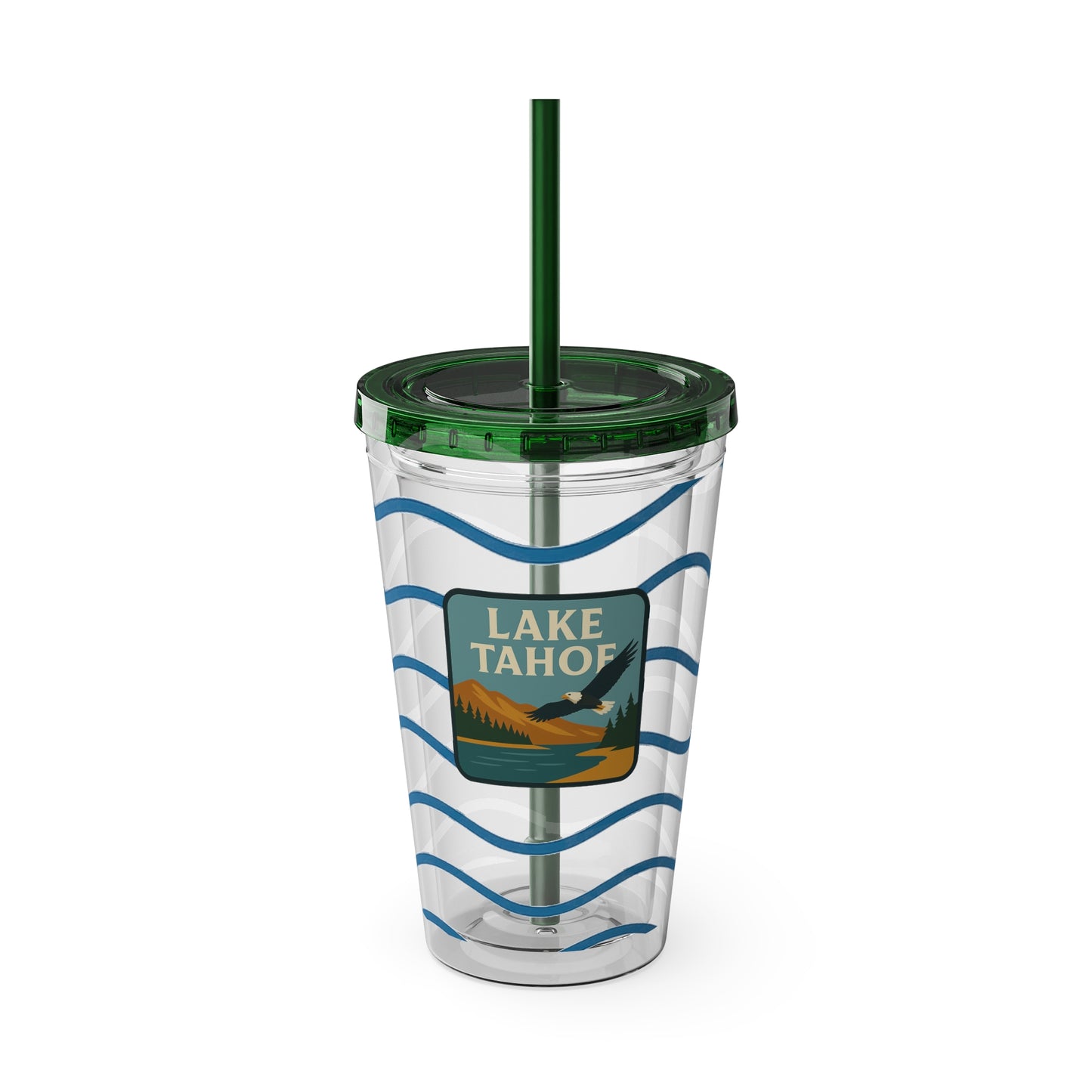 Lake Tahoe Sunsplash Tumbler, 16oz Clear Drink Cup for Outdoor Adventures, Customizable Travel Mug, Perfect for Summer Fun, Eco-Friendly Beverage [...]