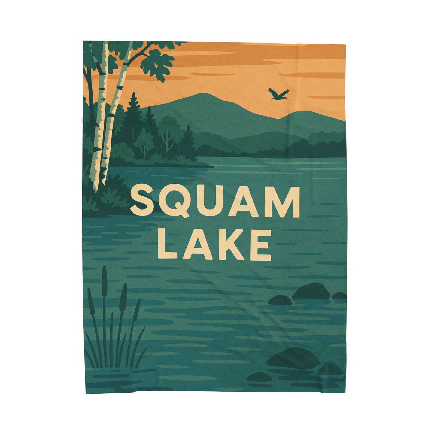 Squam Lake Velveteen Plush Blanket