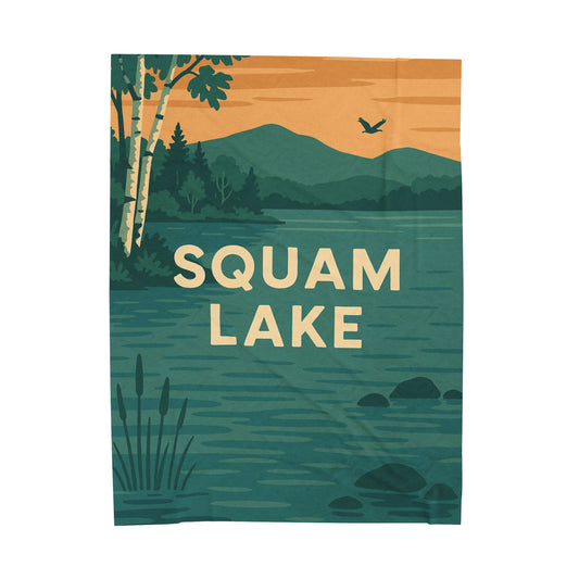 Squam Lake Velveteen Plush Blanket