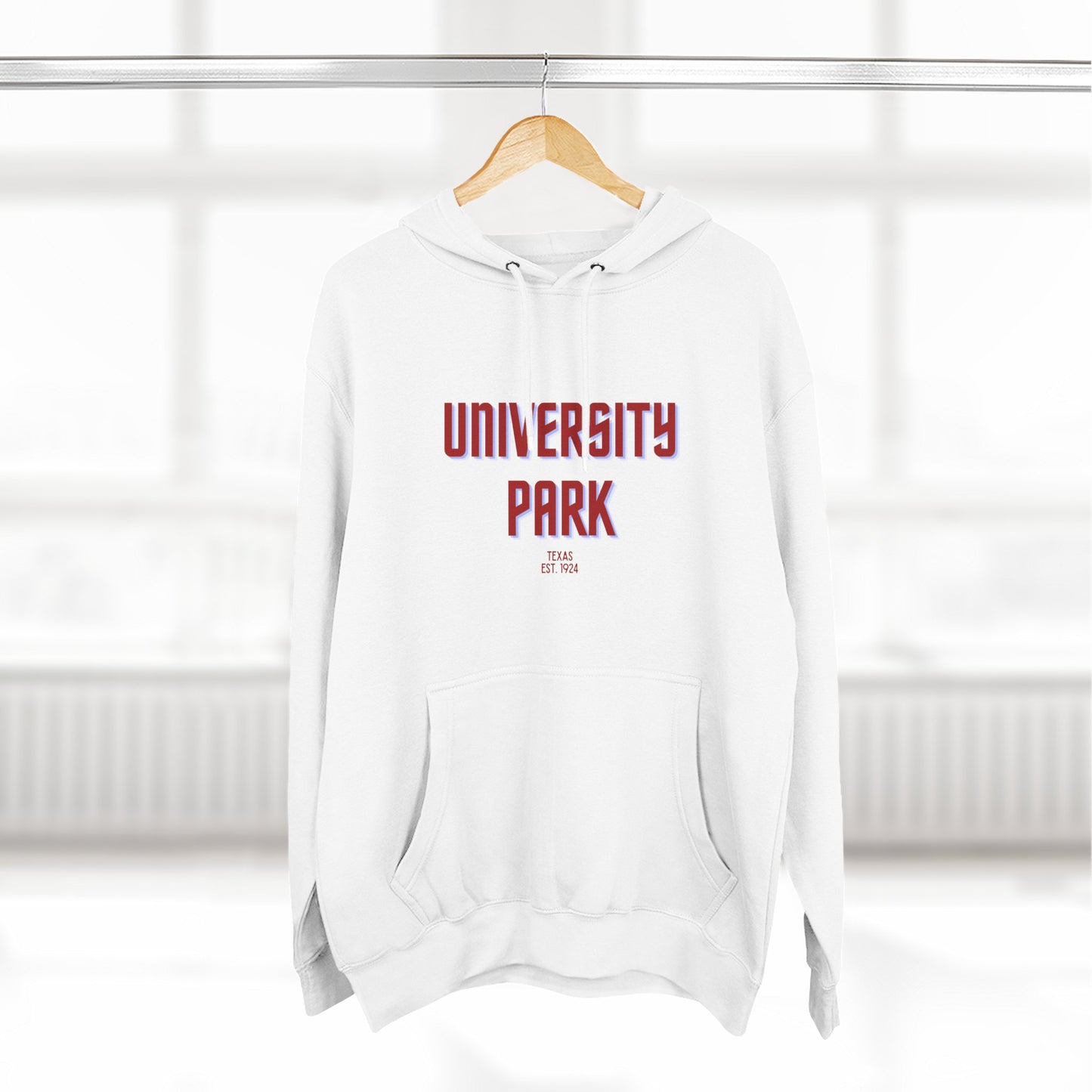 University Park Fleece Hoodie, Casual Sweatshirt, Cozy Layering Piece, Perfect Gift for All Occasions, Stylish Streetwear