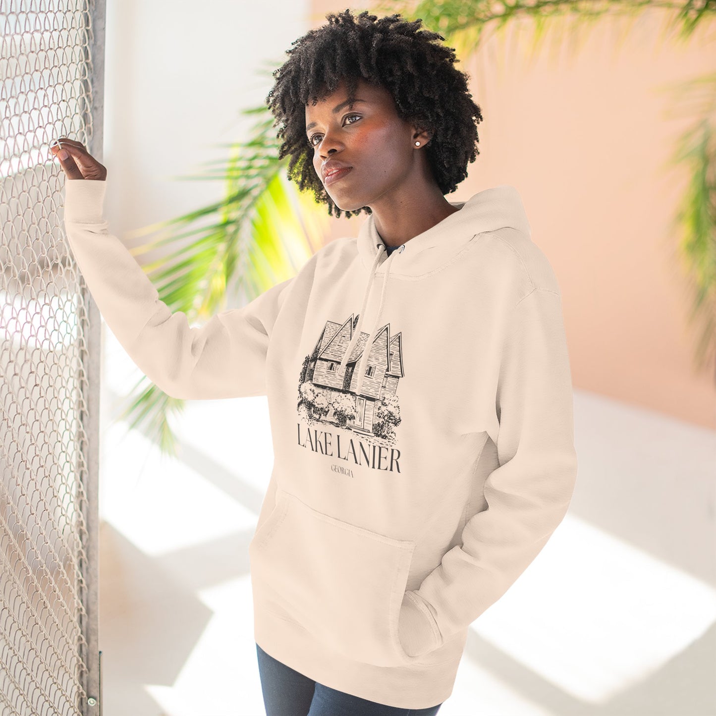 Cozy Lake Lanier Fleece Hoodie - Perfect for Relaxing, Outdoor Adventures, Gifts for Nature Lovers, Fall and Winter Apparel