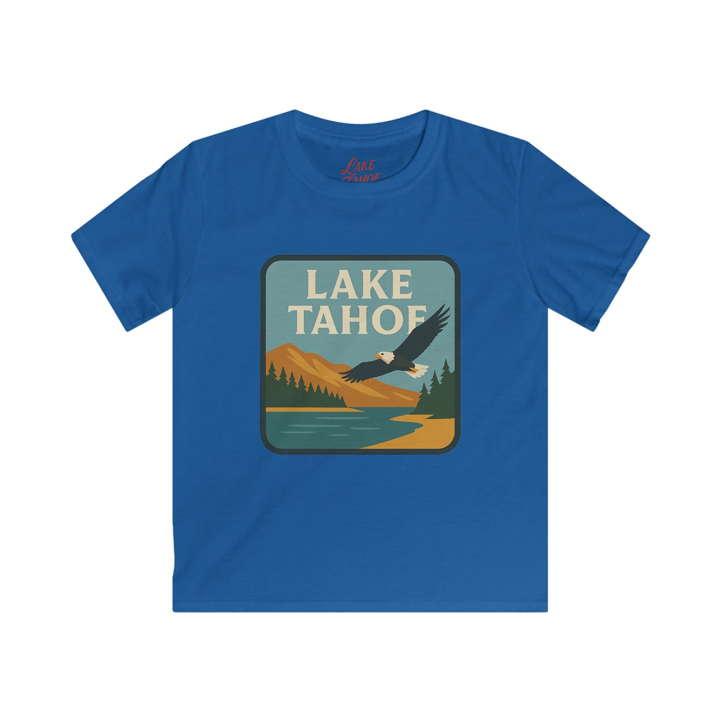 Lake Tahoe Kids Tee, Softstyle T-Shirt for Children, Summer Adventure Shirt, Lake House Gift, Outdoor Fun Apparel
