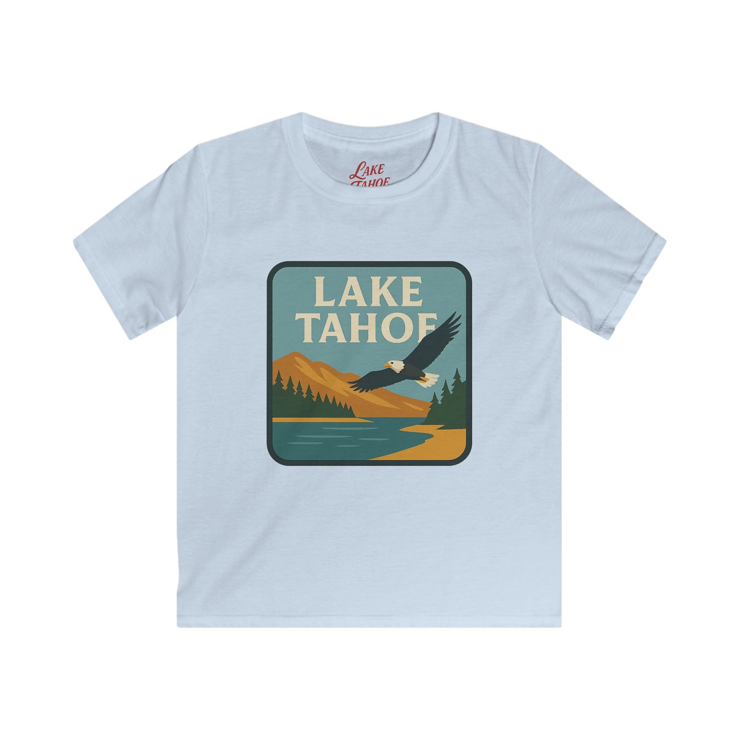 Lake Tahoe Kids Tee, Softstyle T-Shirt for Children, Summer Adventure Shirt, Lake House Gift, Outdoor Fun Apparel