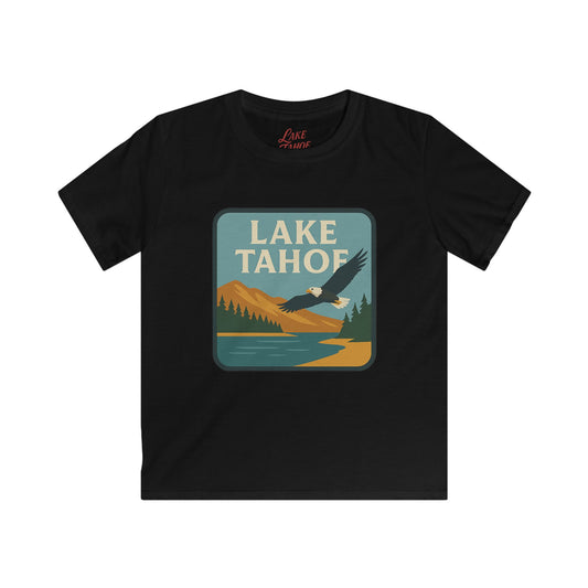 Lake Tahoe Kids Tee, Softstyle T-Shirt for Children, Summer Adventure Shirt, Lake House Gift, Outdoor Fun Apparel