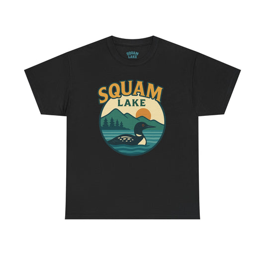 Squam Lake Graphic Tee | Unisex Heavy Cotton T-Shirt, Nature Lover Gift, Lake Adventure Shirt, Outdoor Apparel, Vintage Lake Design