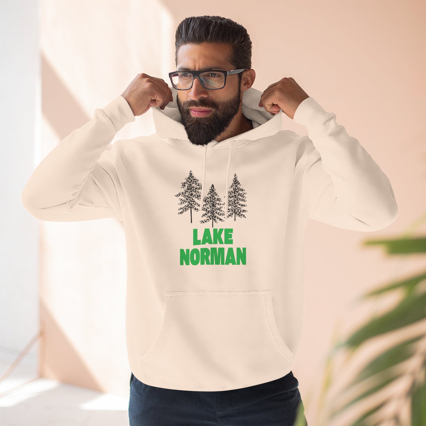 Lake Norman Fleece Hoodie, Cozy Sweatshirt, Outdoor Adventure Wear, Unique Gift for Lake Lovers, Perfect for Fall and Winter