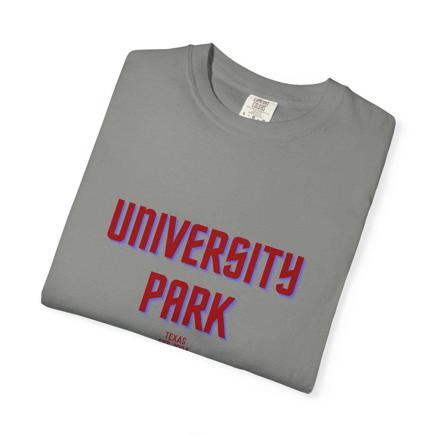 University Park Garment-Dyed Unisex T-Shirt, Casual Tee, Vintage Style Shirt, Everyday Wear, Birthday Gift, Unique Apparel