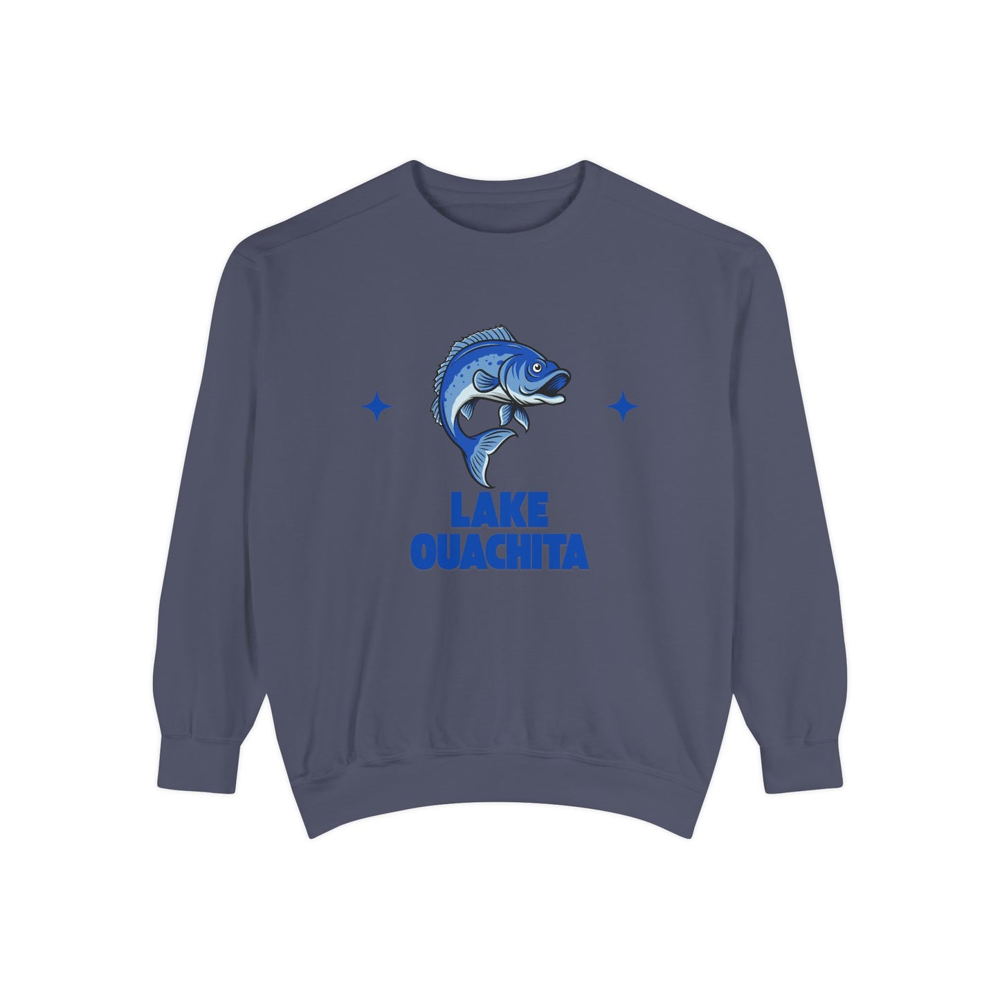 Lake Ouachita Fish Design Unisex Sweatshirt | Cozy Fishing Apparel, Casual Wear, Gift for Anglers, Lake Day Outfit, Nature Lovers Sweatshirt
