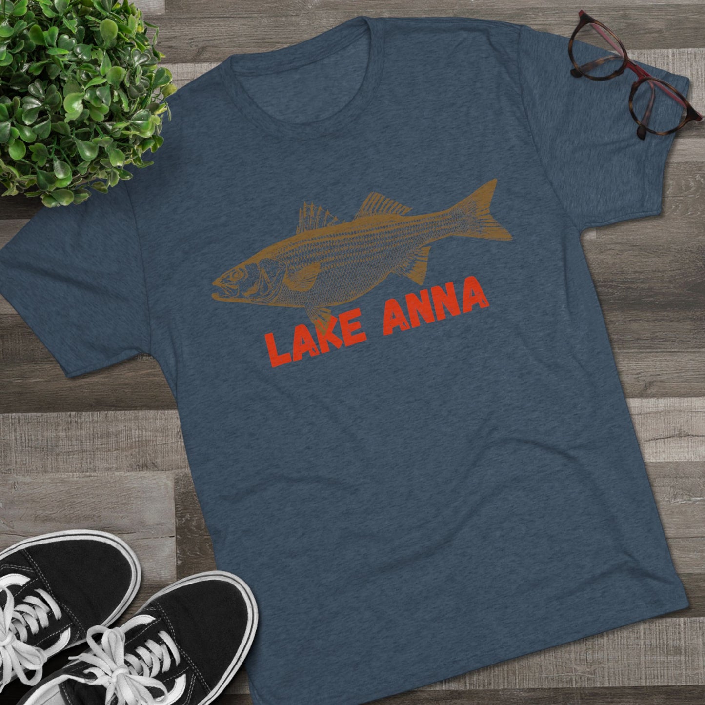 Lake Anna Fishing Tee, Unisex Crew Neck Shirt, Summer Lake Apparel, Gift for Fishermen, Outdoor Adventure T-Shirt, Lake House Style