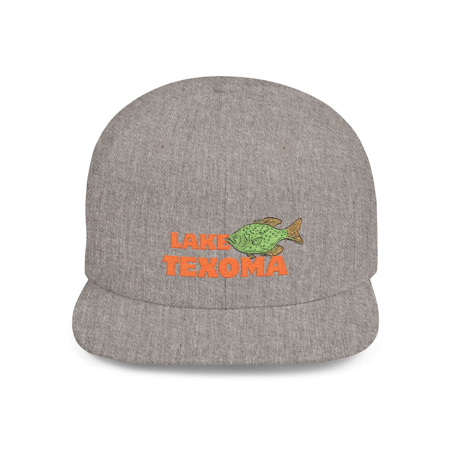 Lake Texoma Fish Flat Bill Snapback Hat, Fishing Cap, Outdoor Gear, Lake House Gift, Summer Accessories, Stylish Headwear