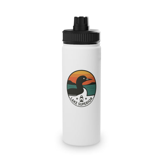Lake Superior Stainless Steel Water Bottle, Sports Lid