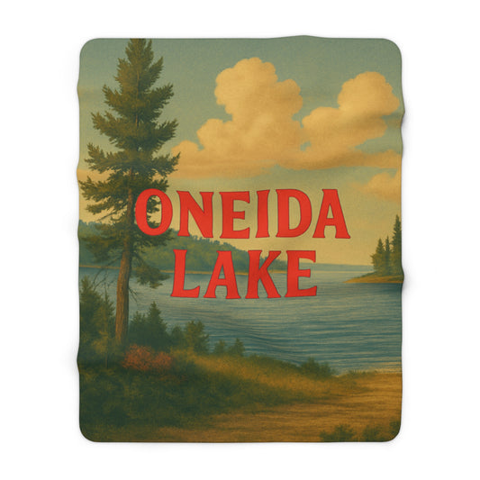 Oneida Lake Sherpa Fleece Blanket