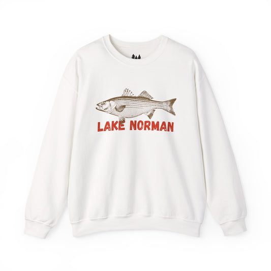 Lake Norman Fishing Sweatshirt, Unisex Crewneck, Casual Wear, Gift for Fishermen, Outdoor Apparel, Lake House Cozy