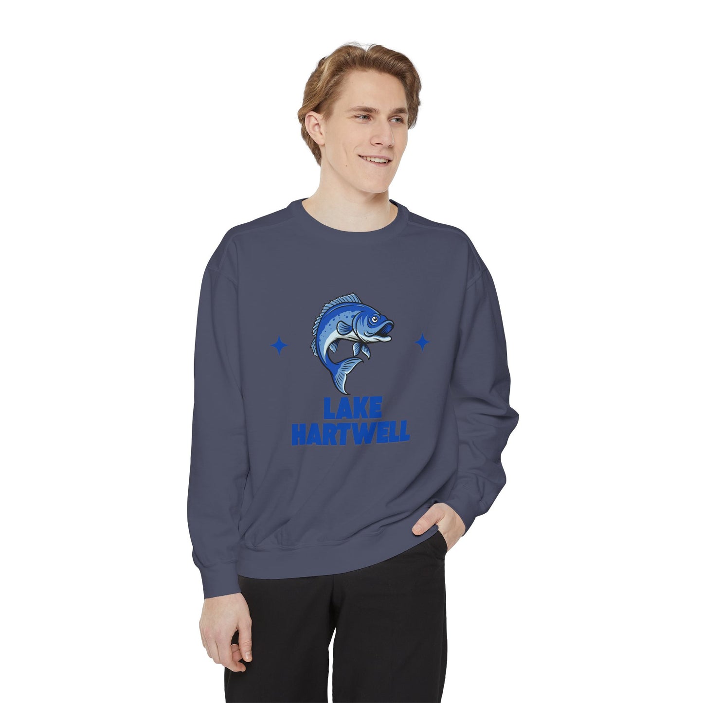Lake Hartwell Fish Design Unisex Sweatshirt | Cozy Fishing Apparel, Casual Wear, Gift for Anglers, Lake Day Outfit, Nature Lovers Sweatshirt