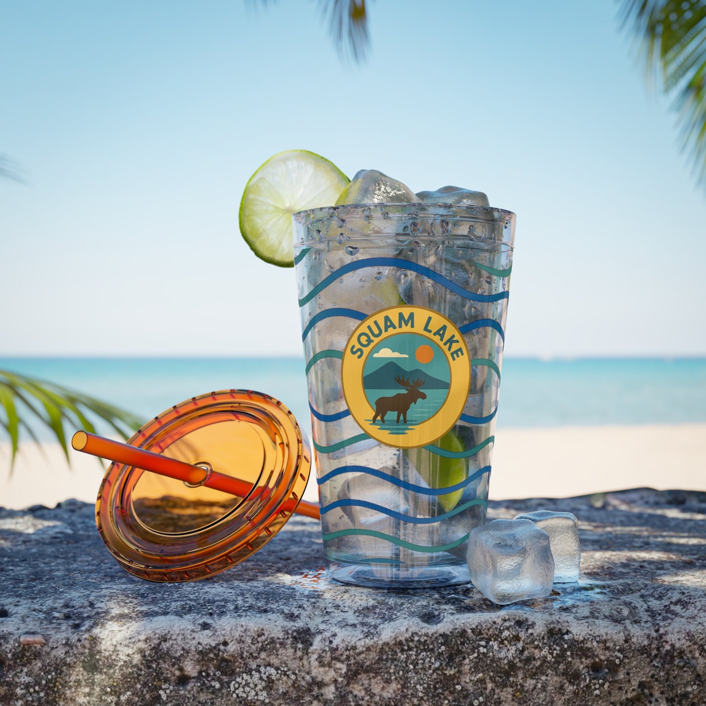 Sunsplash Tumbler, 16oz Clear Drink Cup for Outdoor Adventures, Customizable Travel Mug, Perfect for Summer Fun, Eco-Friendly Beverage [...]