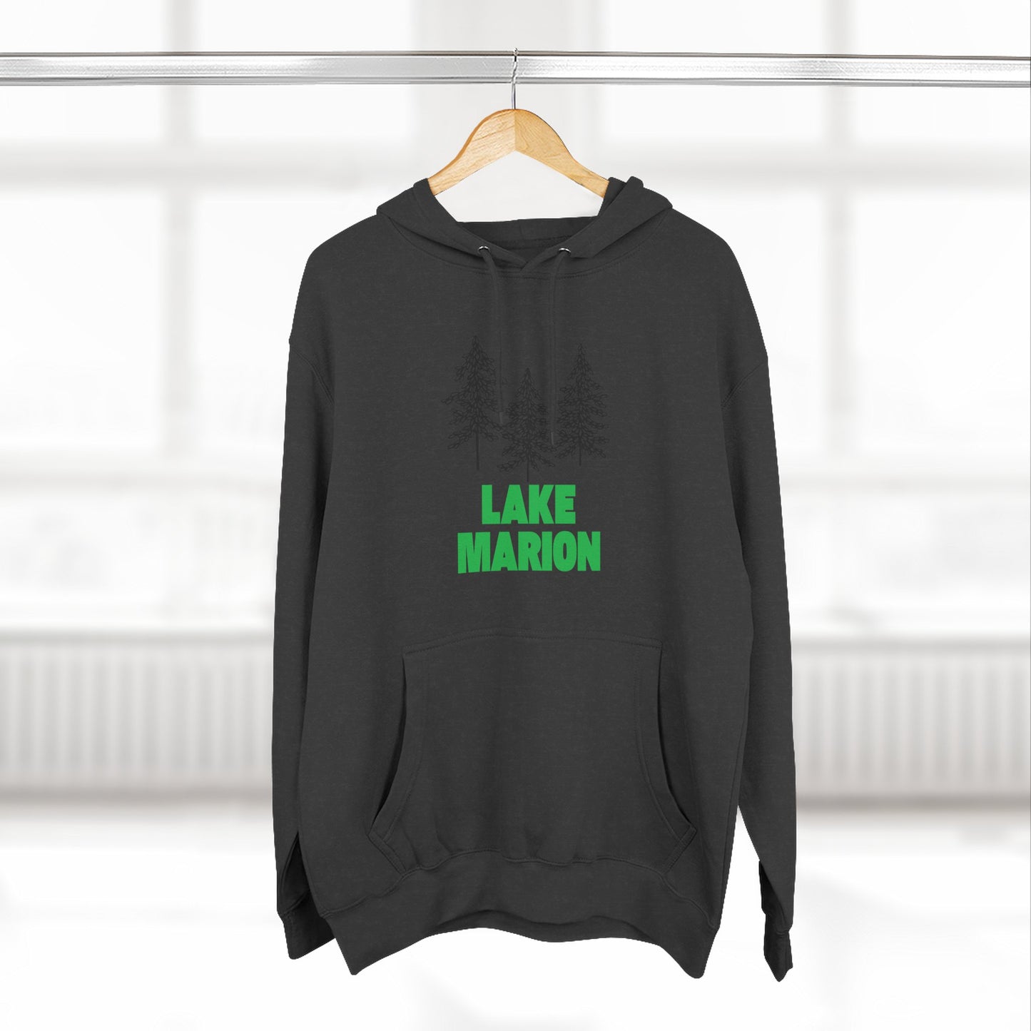 Lake Marion Fleece Hoodie, Cozy Sweatshirt, Outdoor Adventure Wear, Unique Gift for Lake Lovers, Perfect for Fall and Winter
