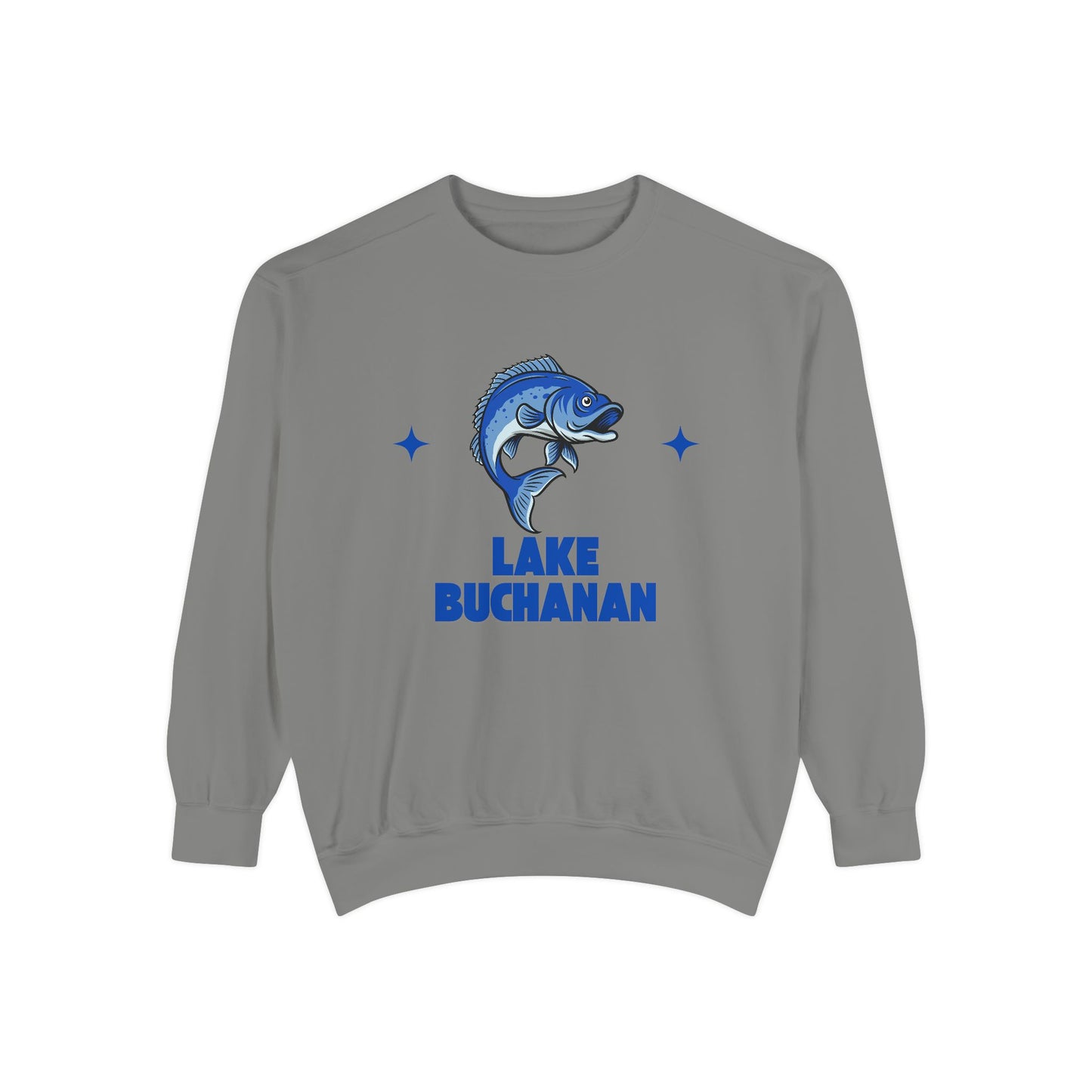 Lake Buchanan Fish Design Unisex Sweatshirt | Cozy Fishing Apparel, Casual Wear, Gift for Anglers, Lake Day Outfit, Nature Lovers Sweatshirt