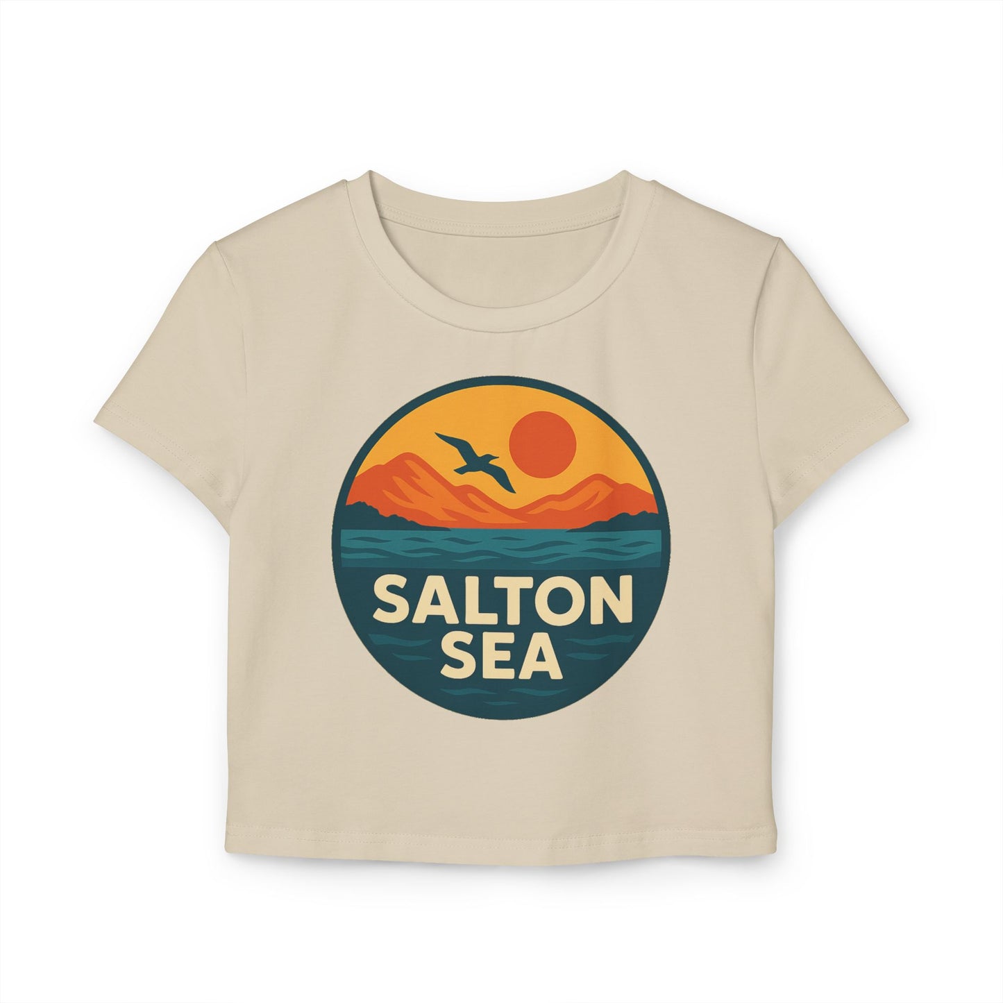 Salton Sea Women's Baby Tee - Vintage Style, Lake Lover Shirt, Summer Outfit, Nature Lover Gift, Travel-Inspired Top