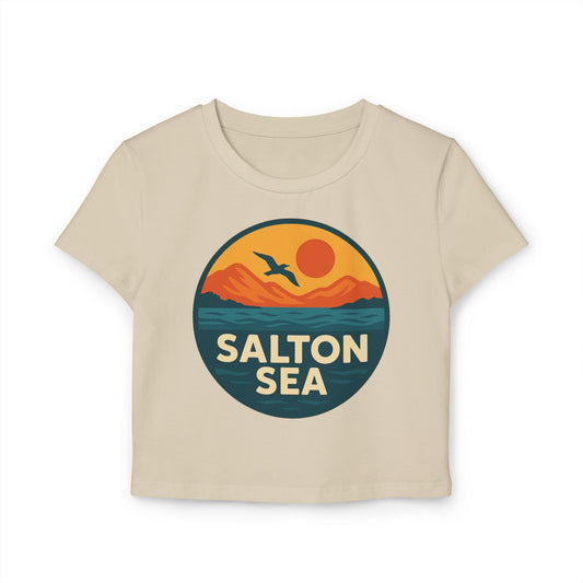 Salton Sea Women's Baby Tee - Vintage Style, Lake Lover Shirt, Summer Outfit, Nature Lover Gift, Travel-Inspired Top