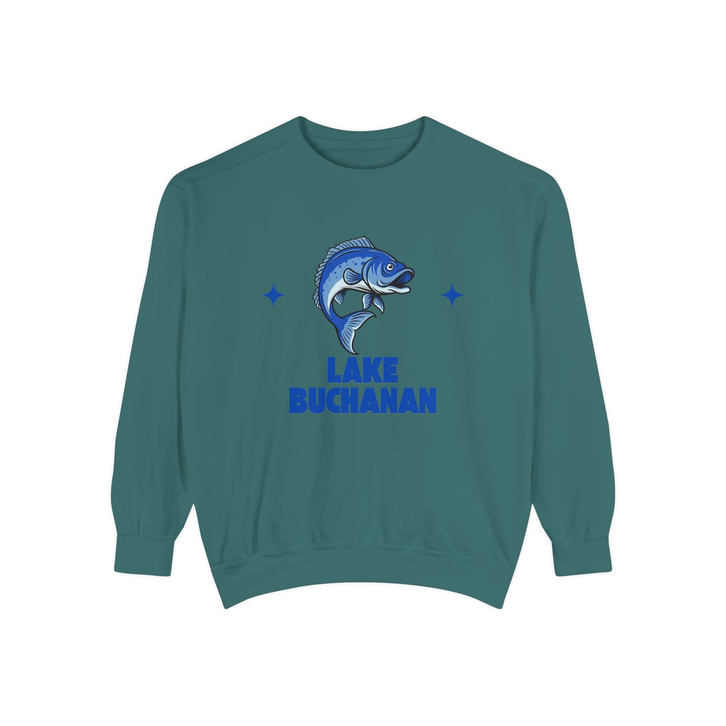 Lake Buchanan Fish Design Unisex Sweatshirt | Cozy Fishing Apparel, Casual Wear, Gift for Anglers, Lake Day Outfit, Nature Lovers Sweatshirt