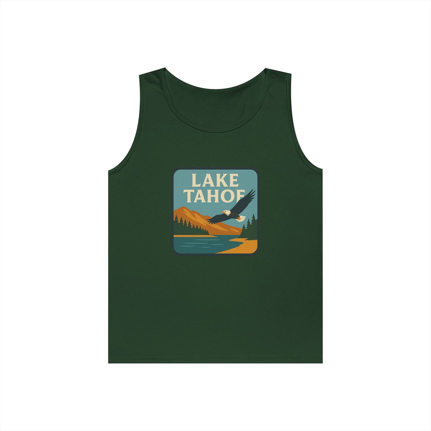 Lake Tahoe Vintage Unisex Heavy Cotton Tank Top, Summer Shirt, Lake Apparel, Outdoor Activity, Gift for Nature Lovers