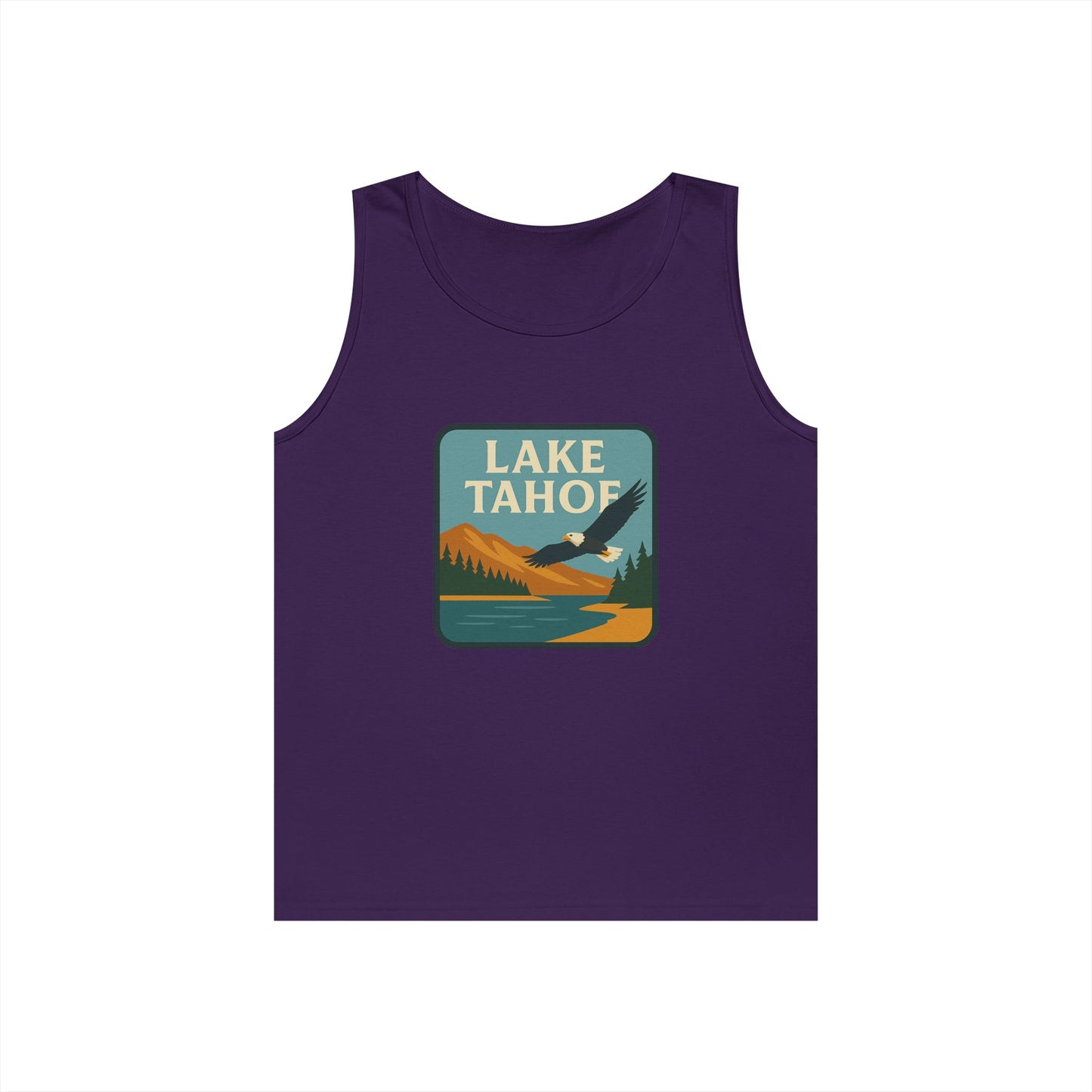 Lake Tahoe Vintage Unisex Heavy Cotton Tank Top, Summer Shirt, Lake Apparel, Outdoor Activity, Gift for Nature Lovers