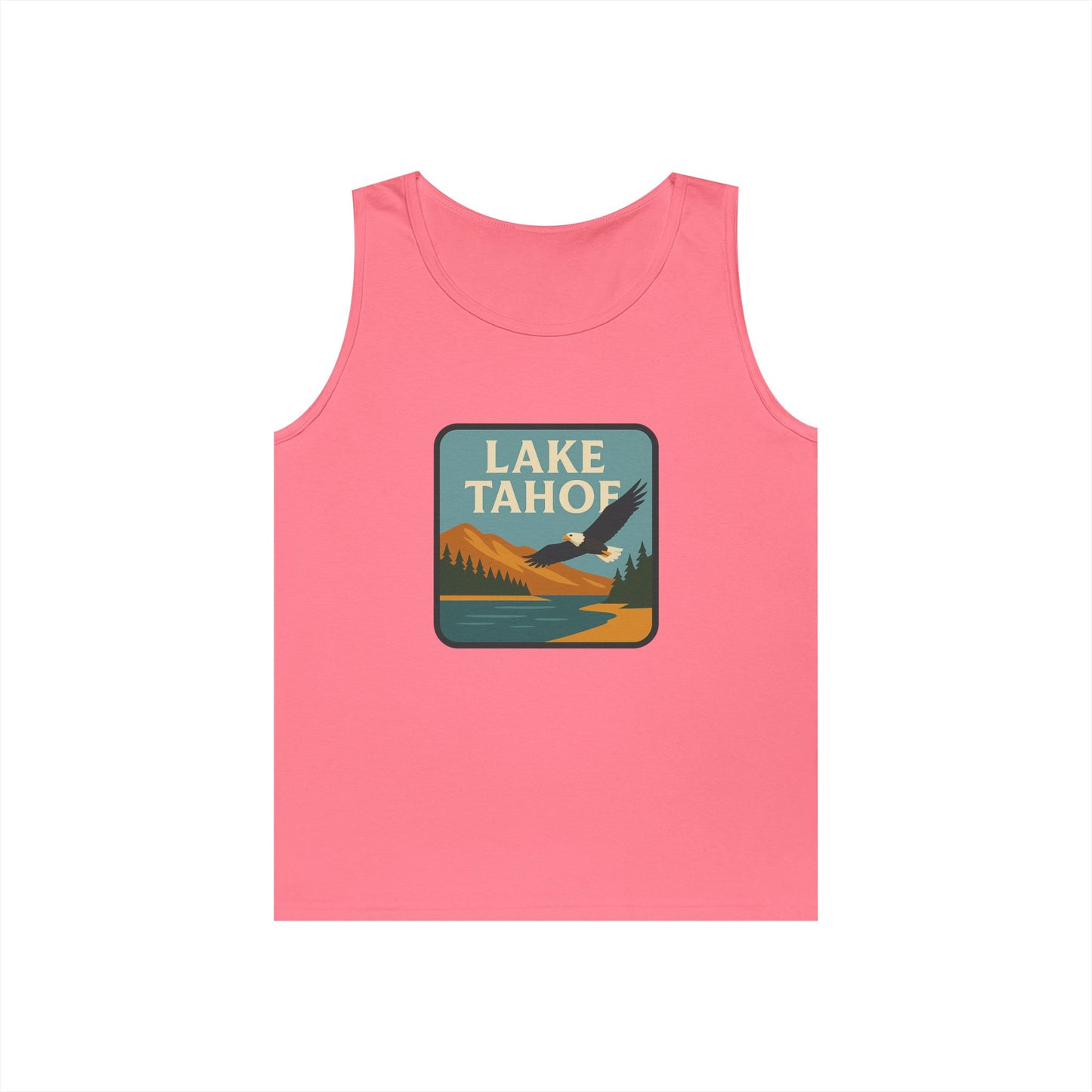 Lake Tahoe Vintage Unisex Heavy Cotton Tank Top, Summer Shirt, Lake Apparel, Outdoor Activity, Gift for Nature Lovers