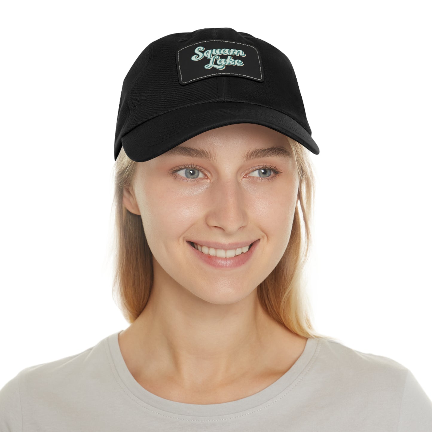 Squam Lake Dad Hat with Leather Patch (Rectangle)