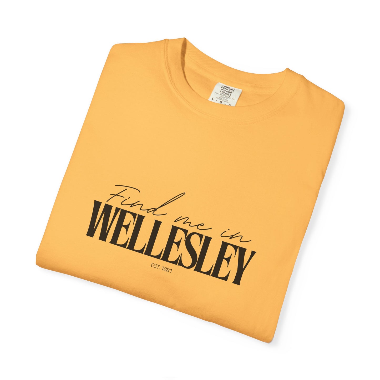 Wellesley Vibes Unisex Garment-Dyed T-Shirt, Casual Wear, Gifts for Locals, Trendy Summer Essential, Comfortable Everyday Tee