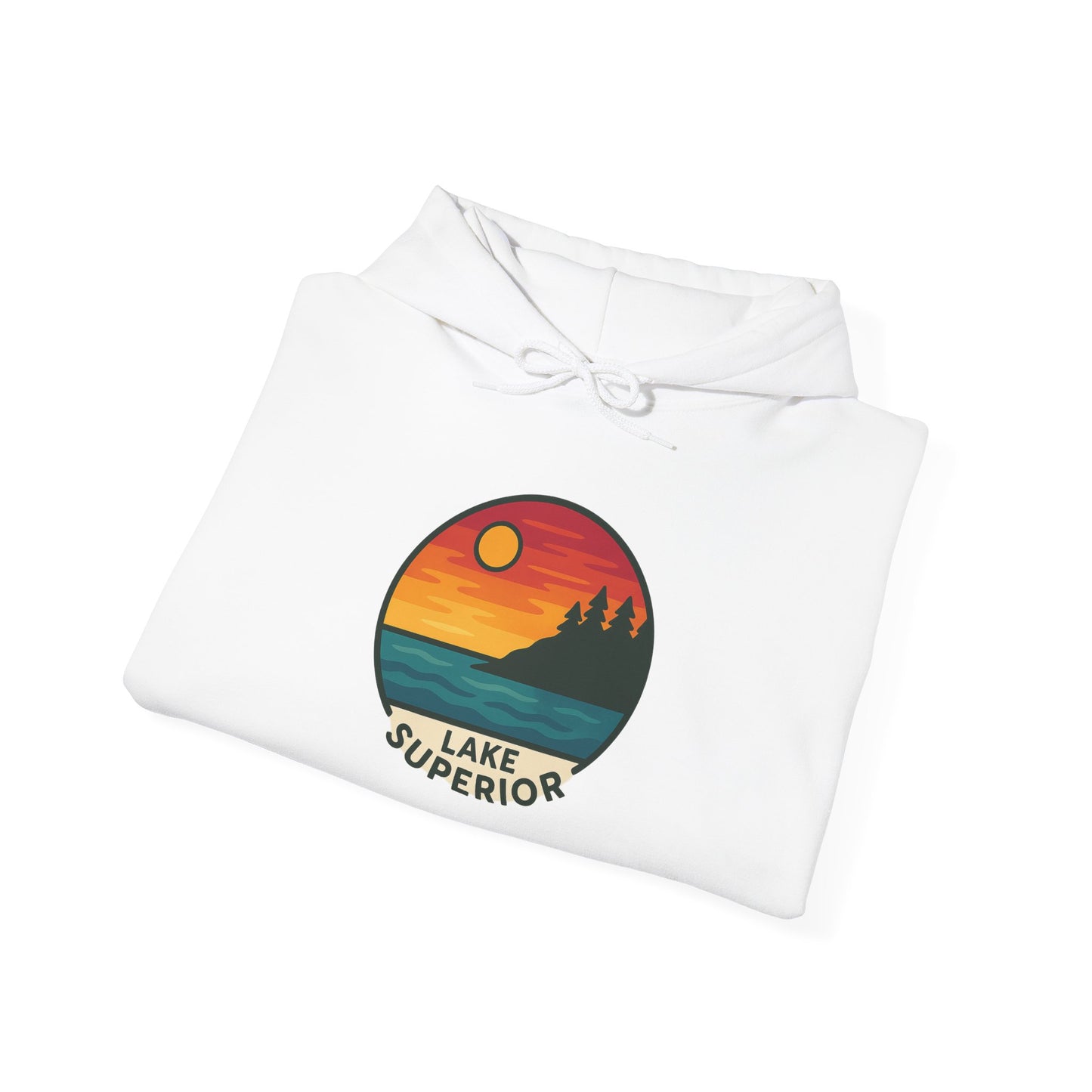 Lake Superior Hoodie, Cozy Casual Wear, Unisex Sweatshirt, Lake Lover Gift, Outdoor Adventure Apparel, Summer Retreat Fashion