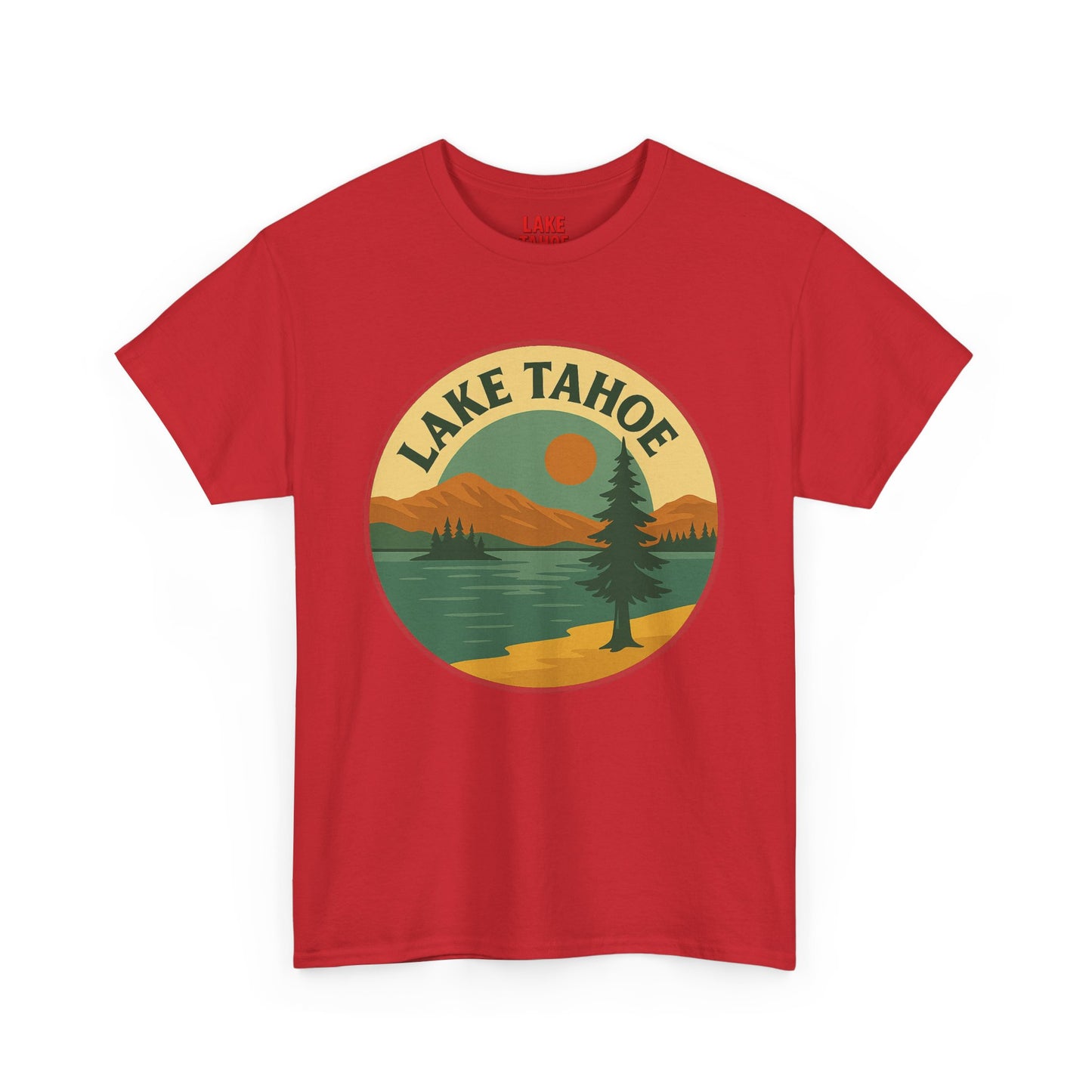 Lake Tahoe Graphic Tee | Unisex Heavy Cotton T-Shirt, Nature Lover Gift, Lake Adventure Shirt, Outdoor Apparel, Vintage Lake Design