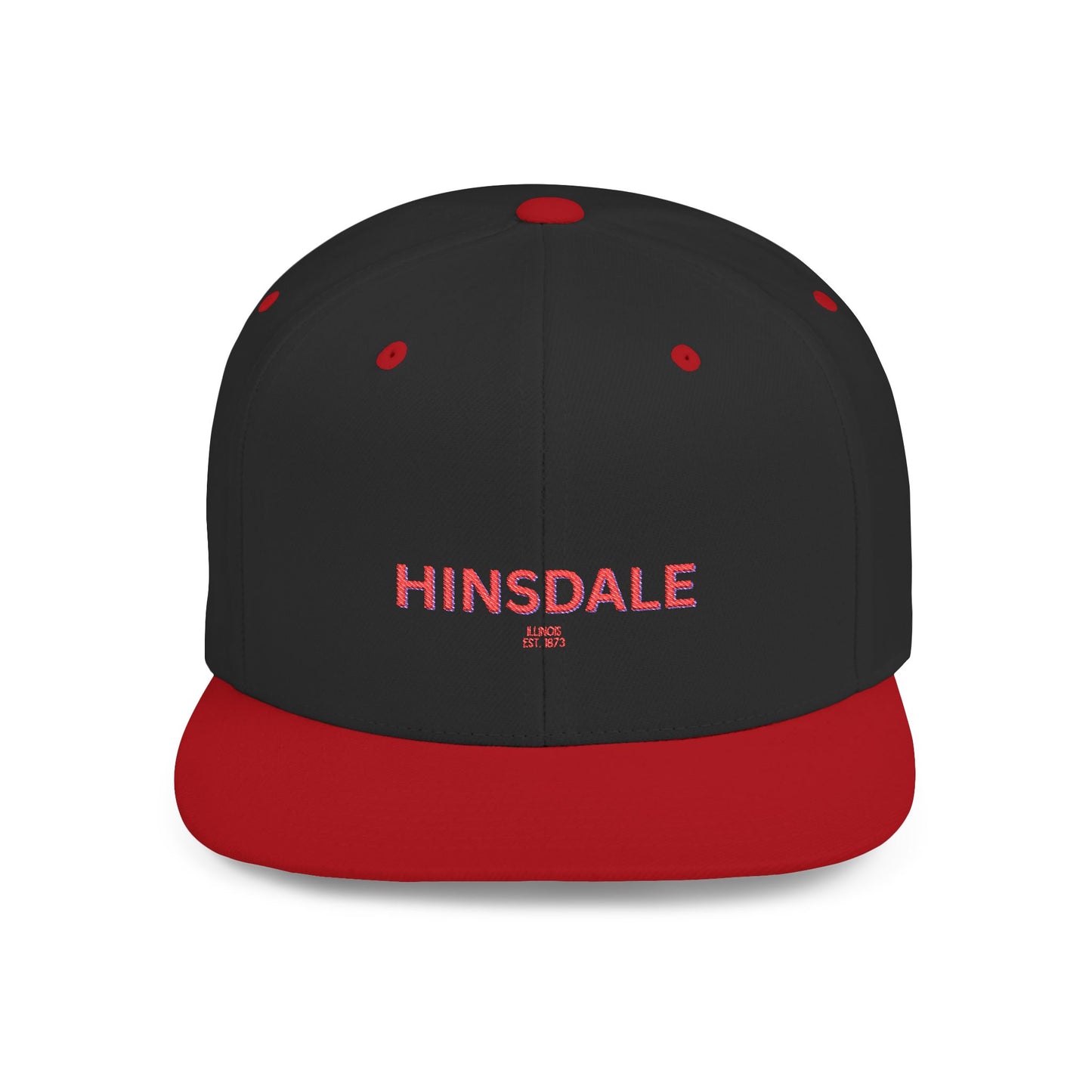 Hinsdale Stylish Flat Bill Snapback Hat with Design, Perfect for Casual Outings, Streetwear, Gifts, Festivals, Everyday Wear