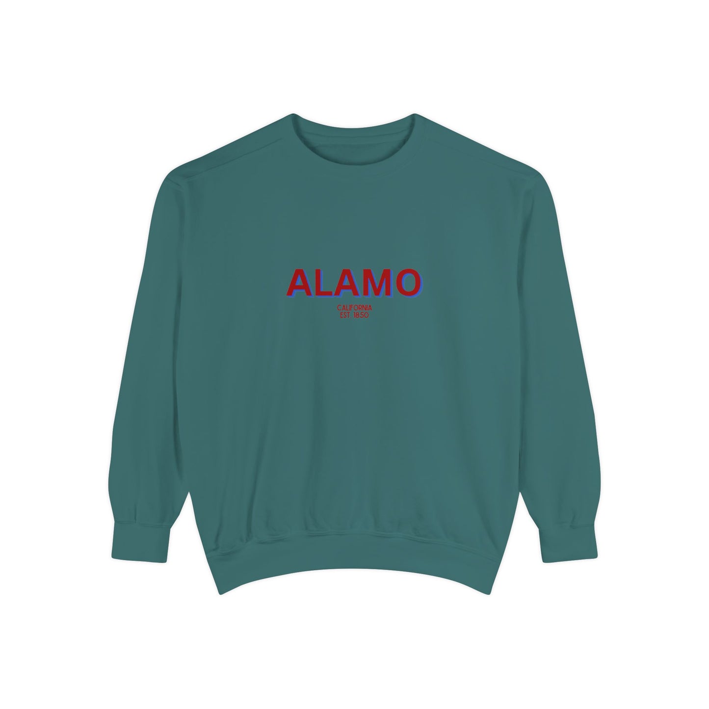 Alamo Unisex Garment-Dyed Sweatshirt | Cozy Fashion, Perfect for Casual Outings, Gifts, Fall & Winter Style, Everyday Comfort