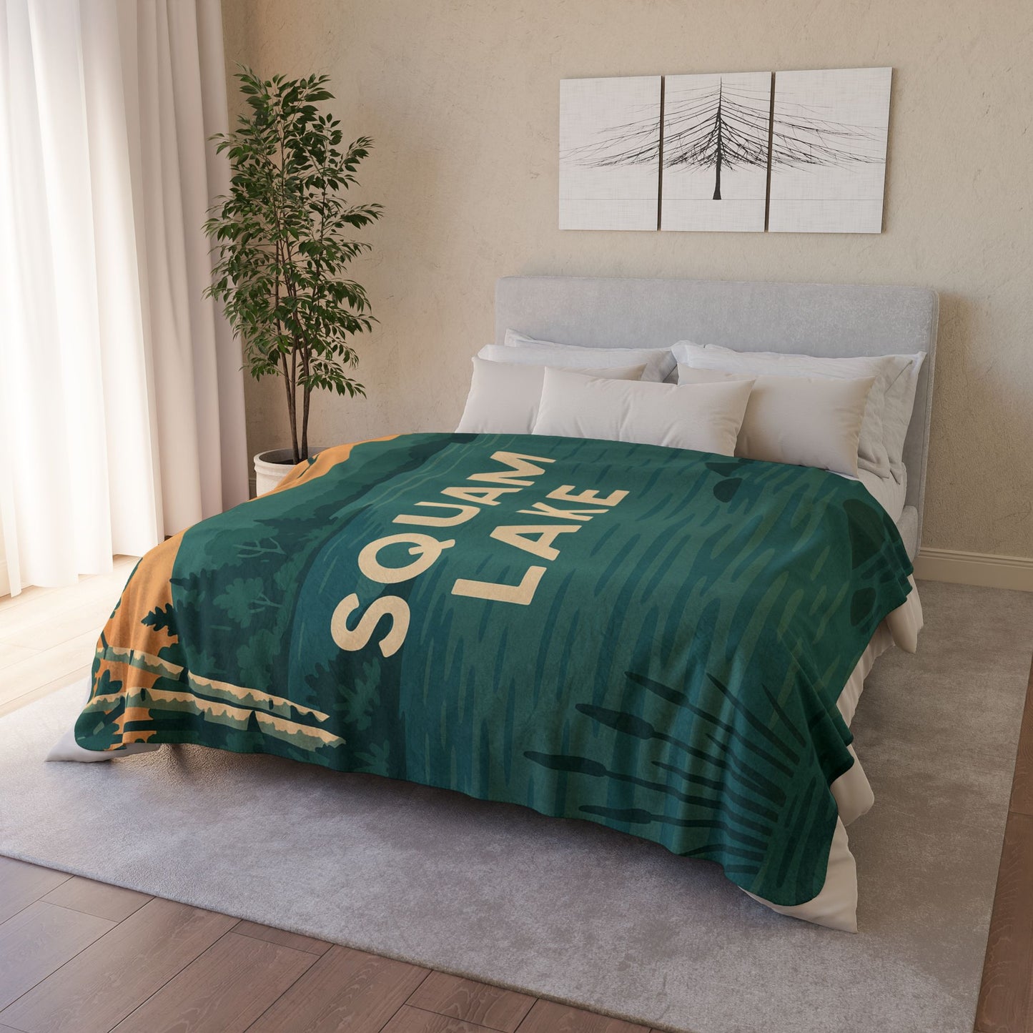 Squam Lake Fleece Sherpa Blanket