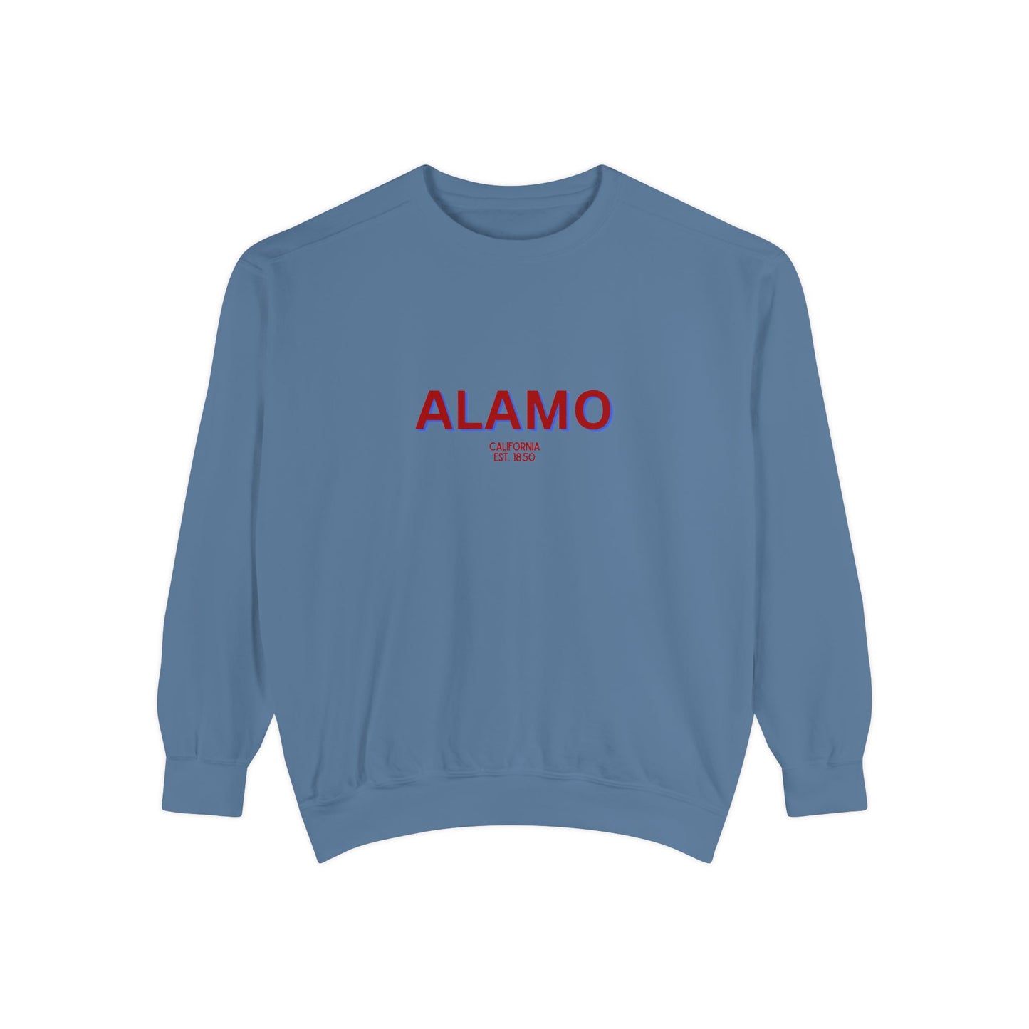 Alamo Unisex Garment-Dyed Sweatshirt | Cozy Fashion, Perfect for Casual Outings, Gifts, Fall & Winter Style, Everyday Comfort