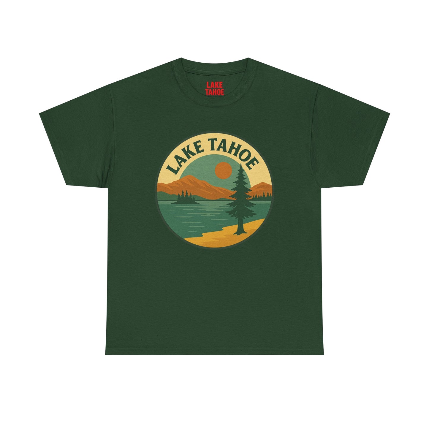 Lake Tahoe Graphic Tee | Unisex Heavy Cotton T-Shirt, Nature Lover Gift, Lake Adventure Shirt, Outdoor Apparel, Vintage Lake Design