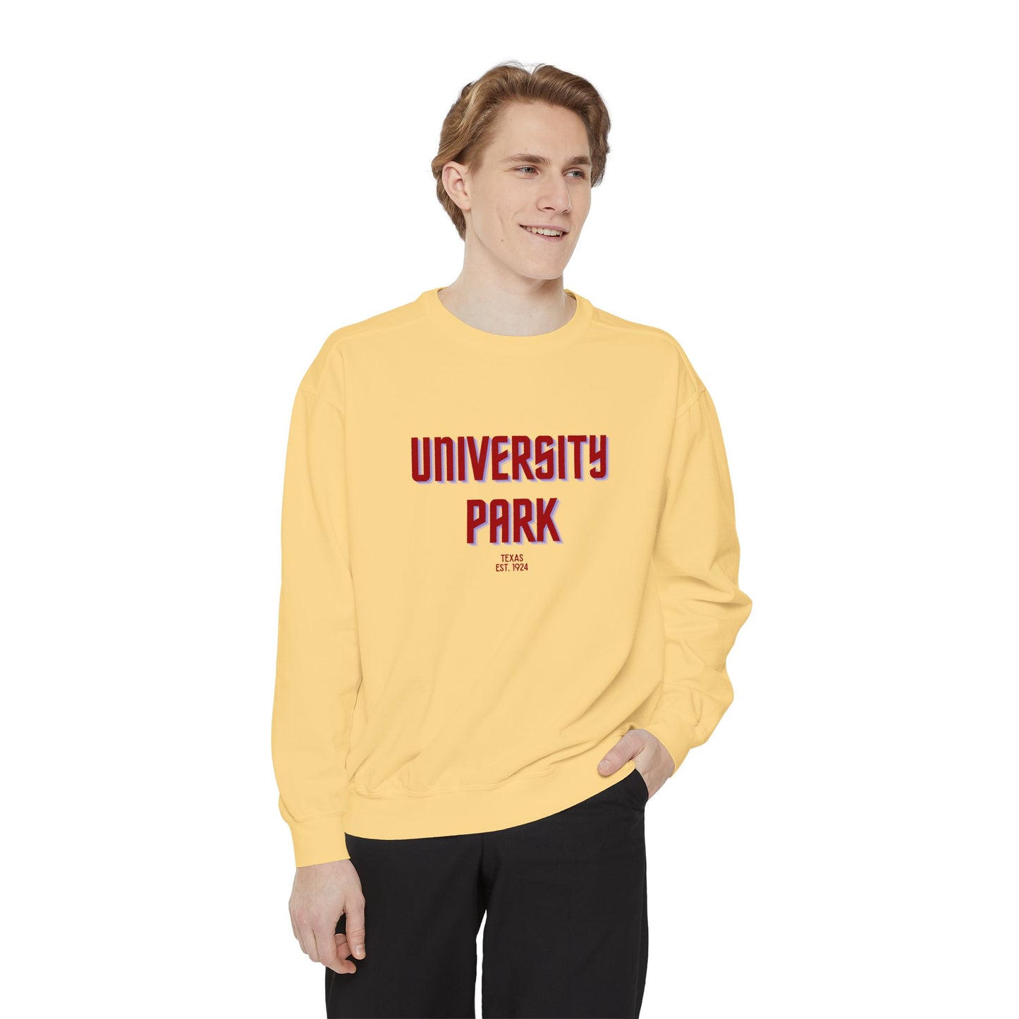 University Park Unisex Garment-Dyed Sweatshirt | Cozy Fashion, Perfect for Casual Outings, Gifts, Fall & Winter Style, Everyday Comfort