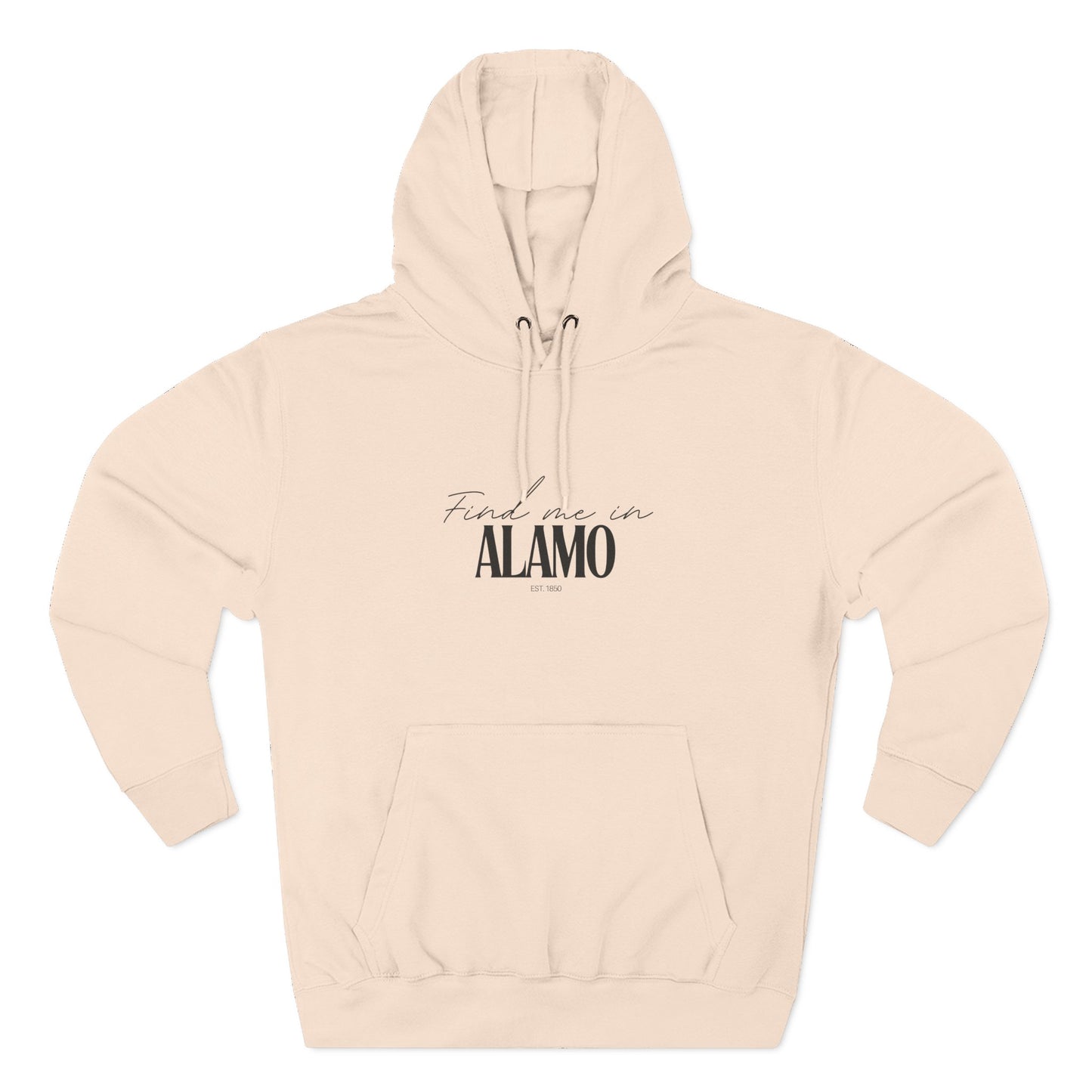 Alamo Stylish Three-Panel Fleece Hoodie for Everyday Comfort, Personalized Gift, Casual Wear, Unisex Hoodie, Cozy Fashion